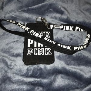 PINK lanyard +coin/card purse